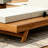 Foldable Acacia Wood Lounge Chaise With Adjustable Backrest-434397974