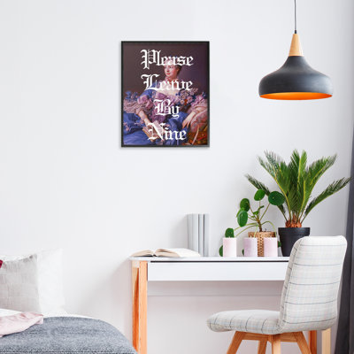 Please Leave By Nine Framed Giclee, design by Lil' Rue