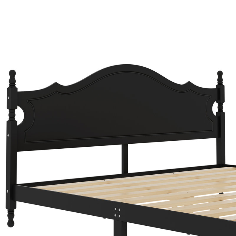 Lit poteau avec tête de lit Traditional, Black
