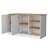 White And Ash Kitchen Cart With 26.3-Inch Deep Storage Compartment Enclosed Modern Design