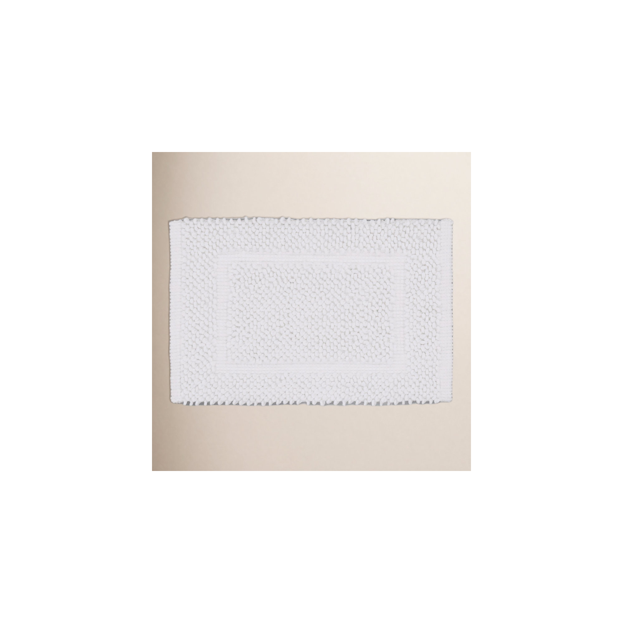 Payten Classic Cotton Bath Mat, White, Single - 20"W x 32"L