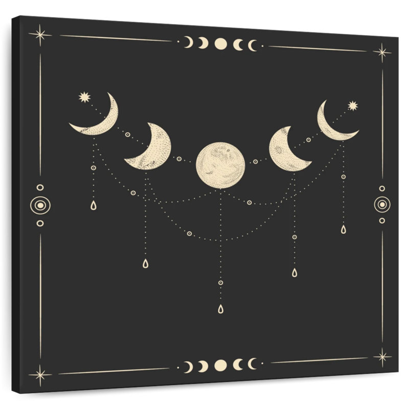 Phases de la lune antique d'Oberle, H 36 po x l 36 po