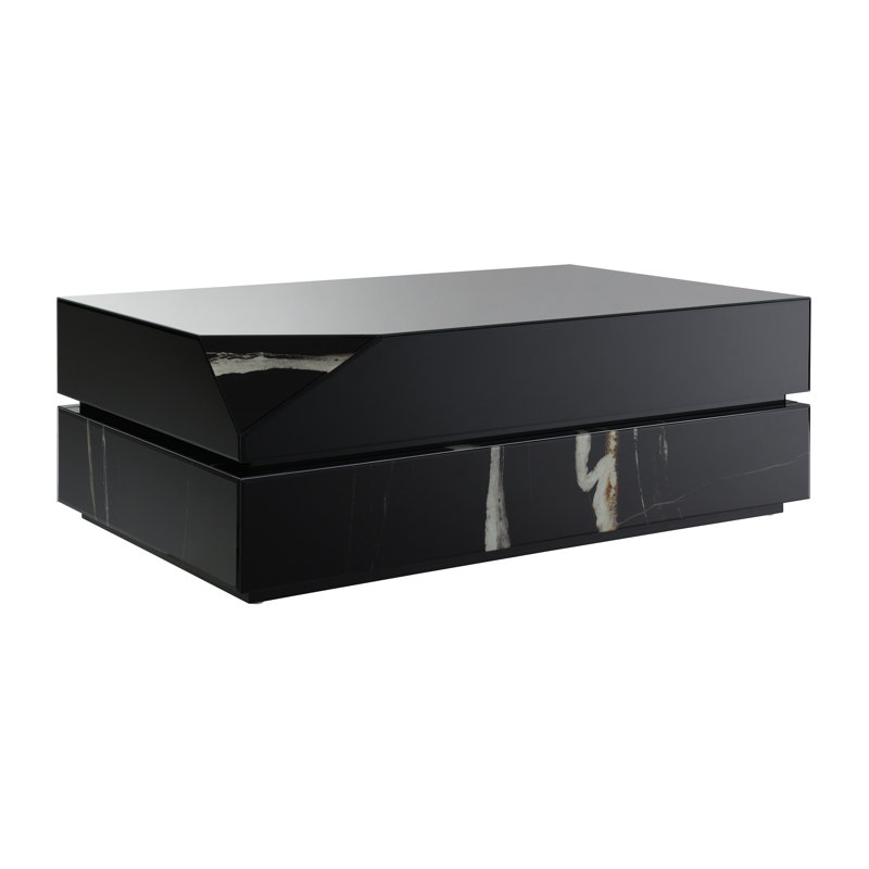 Table basse, finition miroir noir