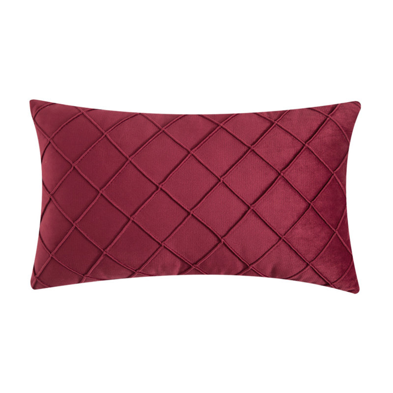 Velvet Throw Pillow, Wine Red