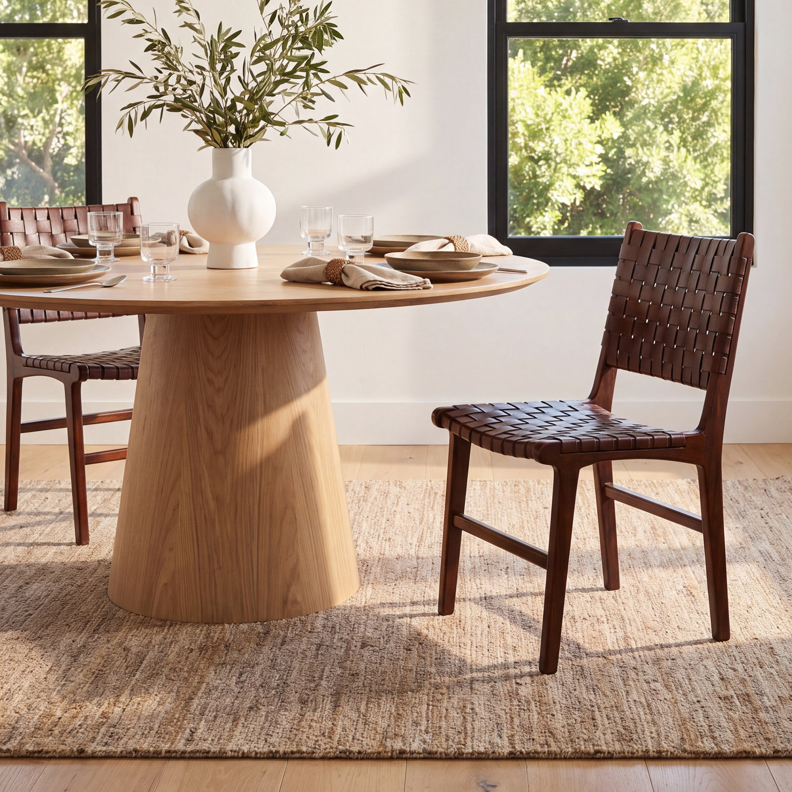 Markus Teak Dining Chair, Black/Brown