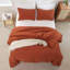Ensemble d'édredon très grand californien orange brûlé, 3 pièces (1 édredon boho terracotta très grand californien et 2 taies d'oreiller), courtepointe toutes saisons surdimensionnée rouille-130189960-130189967