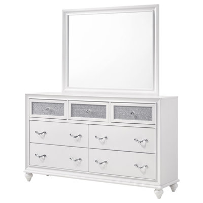 Dasher 7-drawer Dresser with Mirror White