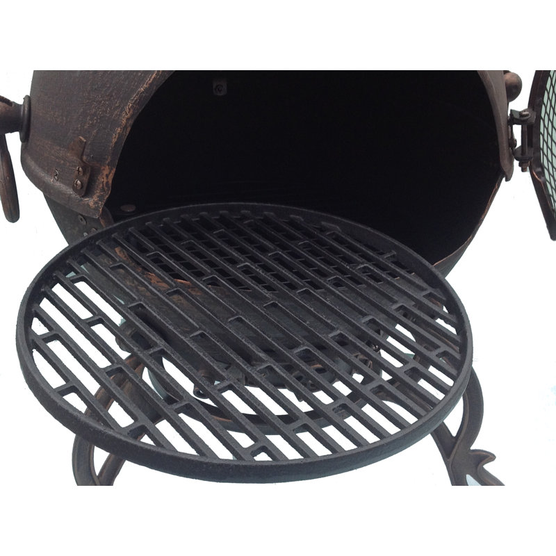 Toledo Column Cast Iron Smokeless Chimnea, 115cm H x 41.5cm W x 41.5cm D, Bronze