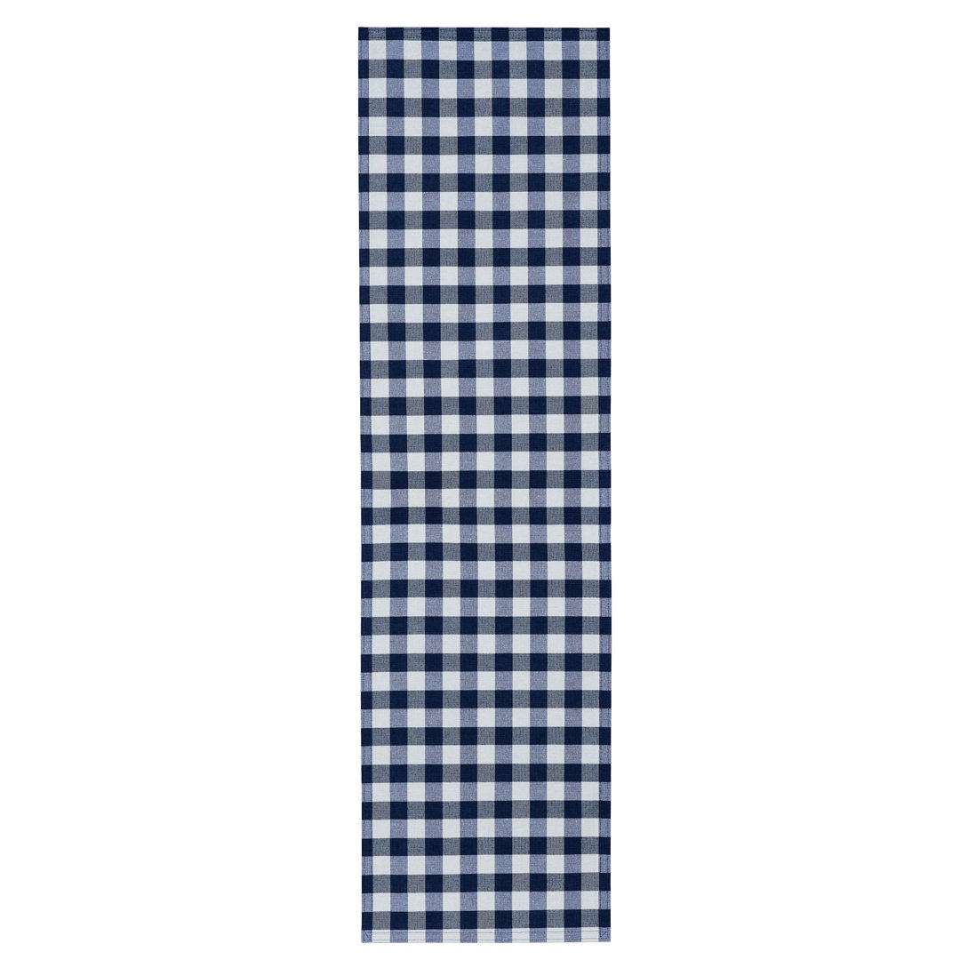Linehan Checkered Cotton Blend Table Runner Rosalind Wheeler 