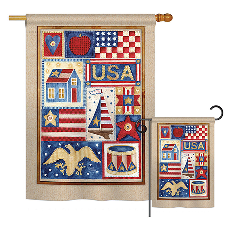 Double Sided Polyester Independence Day Garden Flag