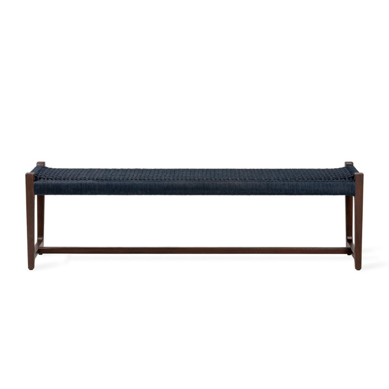 Botyo Wooden Garden Bench, 47cm H x 160cm W x 47cm D, Blue/Brown