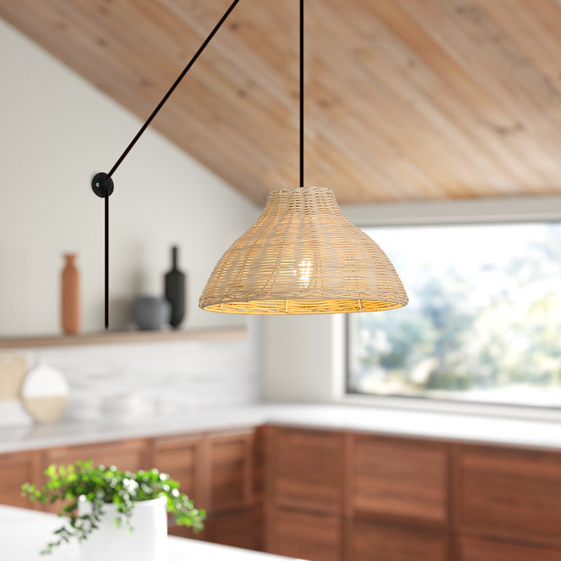 Luminaire suspendu naturel 1 lumière Yahira