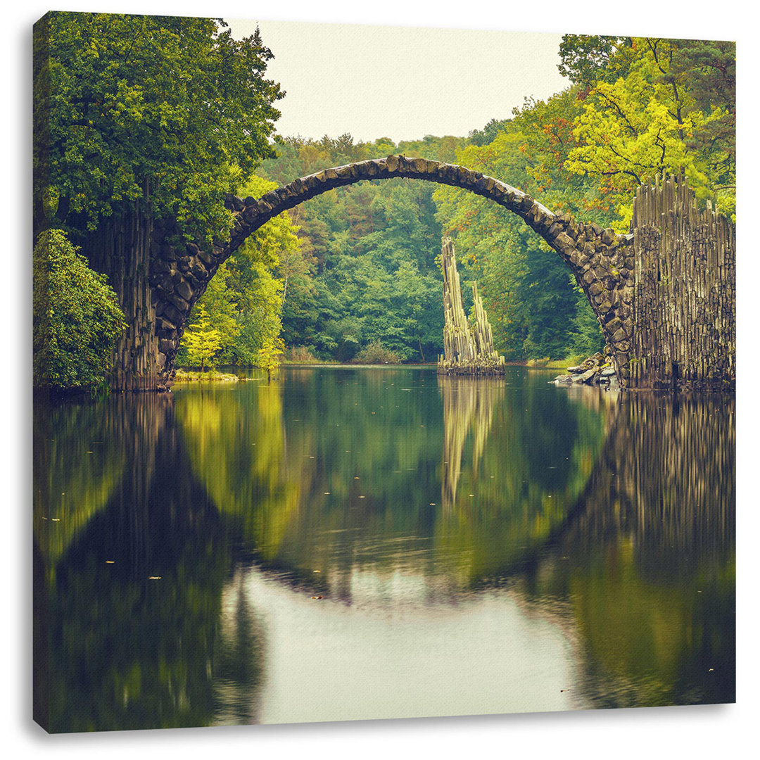 Leinwandbild Rakotz Bridge Kromlau Reflection