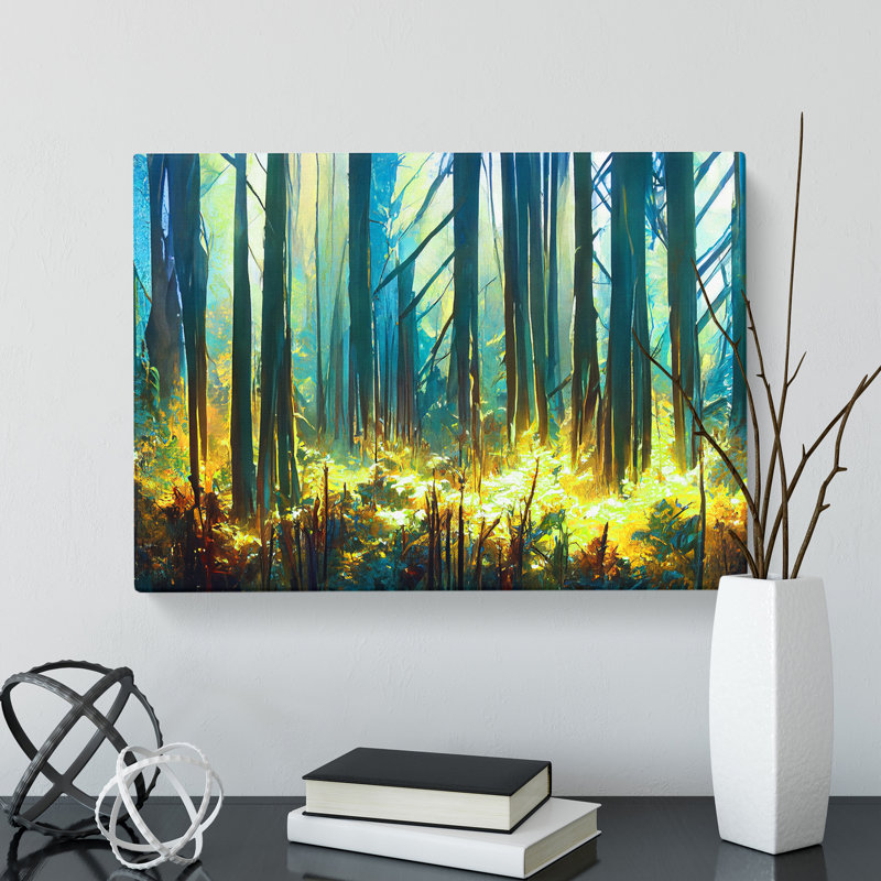 Ice Cool Abstract Forest Vol.2 - Wrapped Canvas, 35cm H x 50cm W x 3cm D