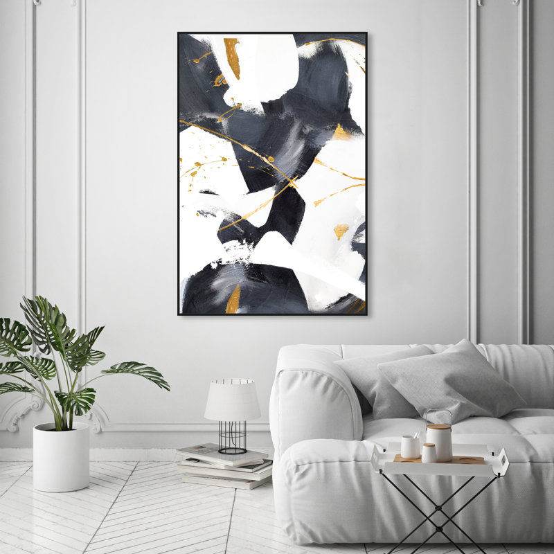 Amani 2 - Impression sur toile, Toile avec cadre, H 45 po x l 30 po, Noir
