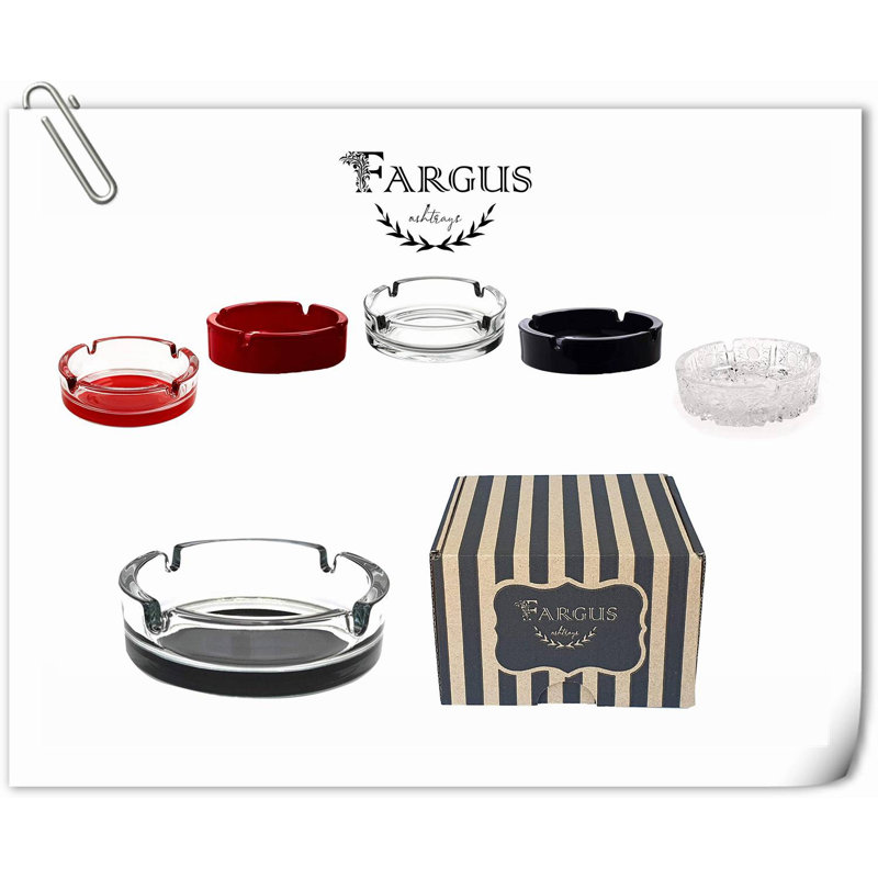 Rephen Glass Ashtray, Black-Based