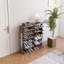 Range-chaussures, range-chaussures à 7 niveaux avec crochets, tour à chaussures d'entrée, 12 à 14 paires de chaussures, range-chaussures vertical, range-chaussures vertical, assemblage facile, économie d'espace, gris rustique