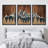 Mountain Forest Nature - 3 Piece Floater Frame Print on Canvas-87369854-87369855