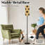 Lampe sur pied sans soudure Majestic Buffalo doré beige à intensité variable moderne avec télécommande et pédale abat-jour abat-jour grand poteau d'angle pour le salon, la chambre et le bureau