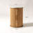 Round Drum Accent Table With Sintered Stone Top & Fluted Base