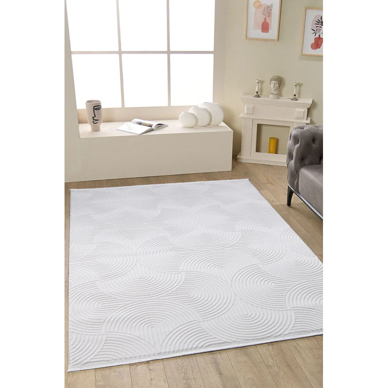 High-Quality Machine Woven Carpet, Cream Color, 31.5 x 236.2 Inches | 100% Polypropylene, 1.8 lbs/sq ft | Pile Height: 0.4 Inches, Non-Slip Dot Underside, Antibacterial | Ideal for Living Room, Bedroom & Office Spaces