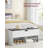 Shoe Bench With Cushion, Storage Bench, Entryway Bench With Storage, Shoe Rack Bench, 2 Open And 1 Hidden Compartments, Shoe Shelf, For Living Room, Bedroom, White And Grey