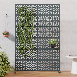 Freestanding Outdoor Metal Privacy Screen Decorative Screen Room Divider Lattice Panel Fence Panel for Patio