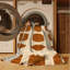 Tapis beige en treillis lavable à la machine-955875810