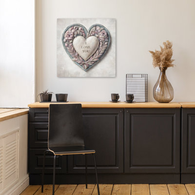 I Love You Heart Contemporary; Art moderne abstrait géométrique moderne