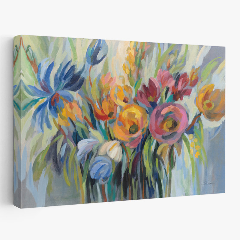 Bouquet de dahlias - Fleurs de feu, H 16 po x l 24 po