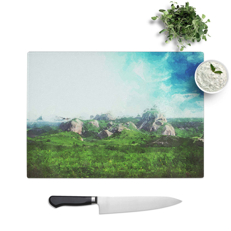 Tempered Glass Rock Formations in Brazil Chopping Board, 39 cm W x 28.5 cm L