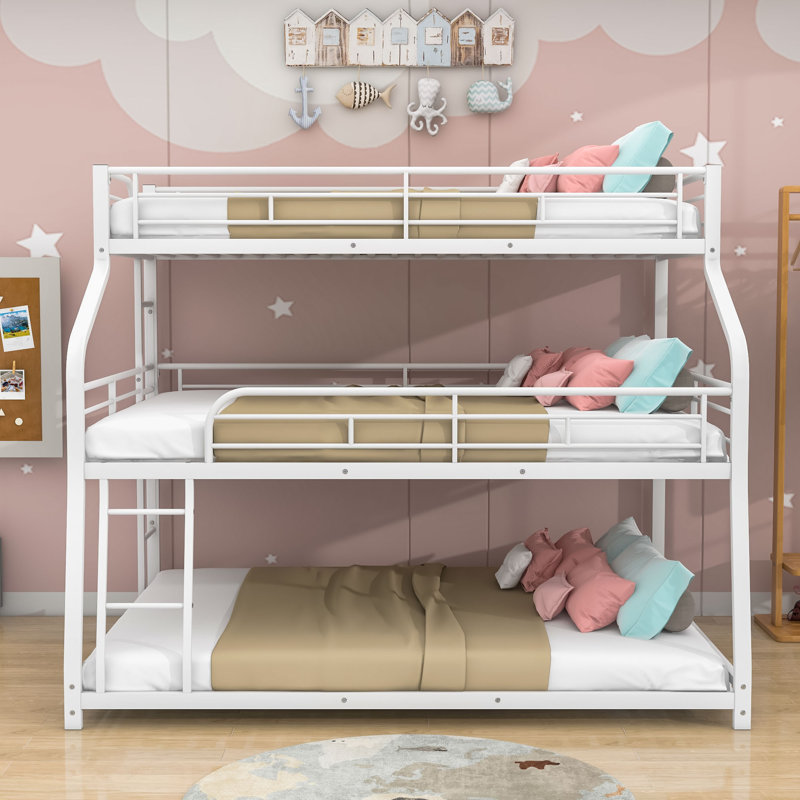 Hust Kids Twin Xl/Full Xl/Queen Bunk Bed, White
