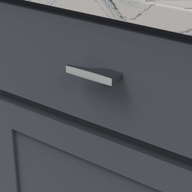 Channel Collection Knob - 3" x 1/2 " Cabinet Knob - Contemporary Hardware for Drawers & Cabinets, Chrome