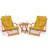 Garden Table & Chairs Set (3 Pieces), Solid Beech Wood, Table: 15.7 x 15.7 x 15.7 in, Chairs: 19.7 x 31.9 x 19.7 in | No Varnish, Water-Based Preservative, Yellow & Natural Finish | Perfect for Outdoor Relaxation & Dining-893754695