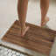 Tapis de douche en teck massif - Tapis de bain à lattes d'inspiration spa - ensemble de 2