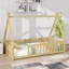 Lit simple pour enfants, lit en forme de tente, lit Montessori avec lattes et rails de clôture, structure de lit en bois-1435808968