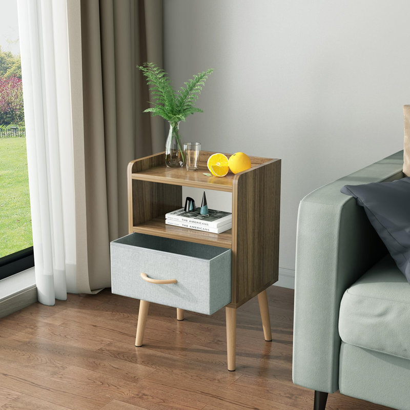 Kyralee End Table with Storage, Walnut