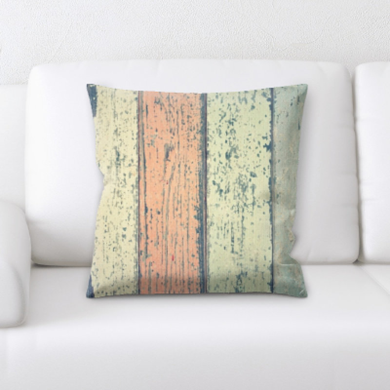 Coussin décoratif textures en bois Hotaling