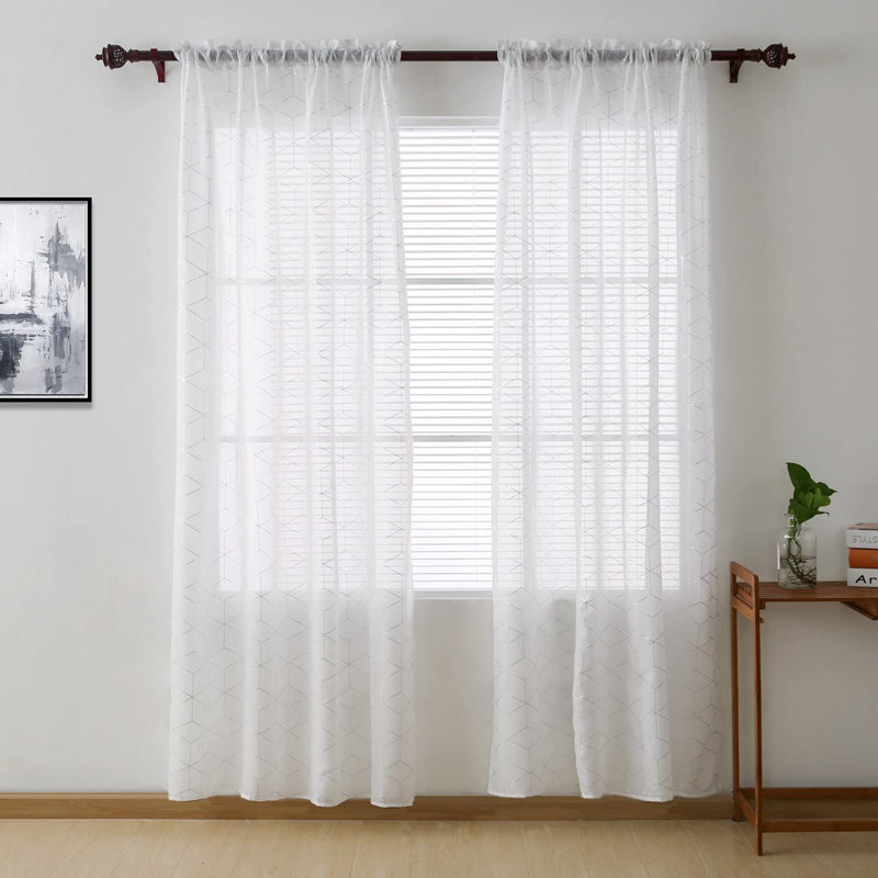 Arwen Sheer Curtain, Black, 52" W x 84" L