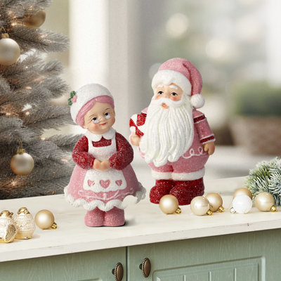 6" Resin Sweets Santa/Mrs Claus set of 2