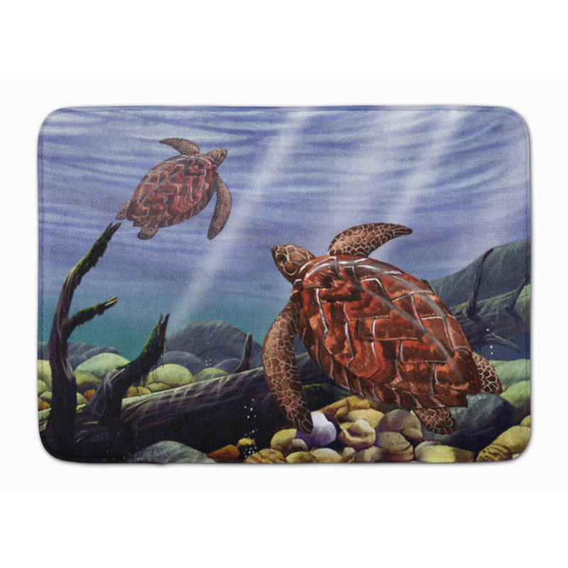 Tapis pour salle de bain en mousse à mémoire sea turtles