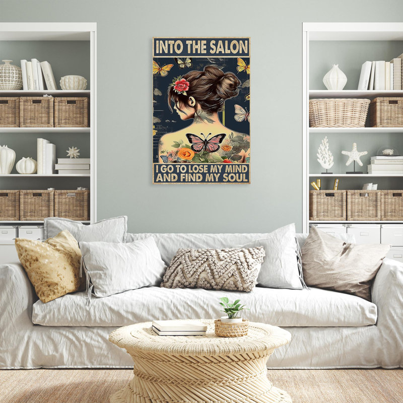 Woman Into The Salon - 1 Piece Rectangle Graphic A " Woman Into The Salon - 1 Piece Rectangle Graphic Art Print On Wrapped Canvas "