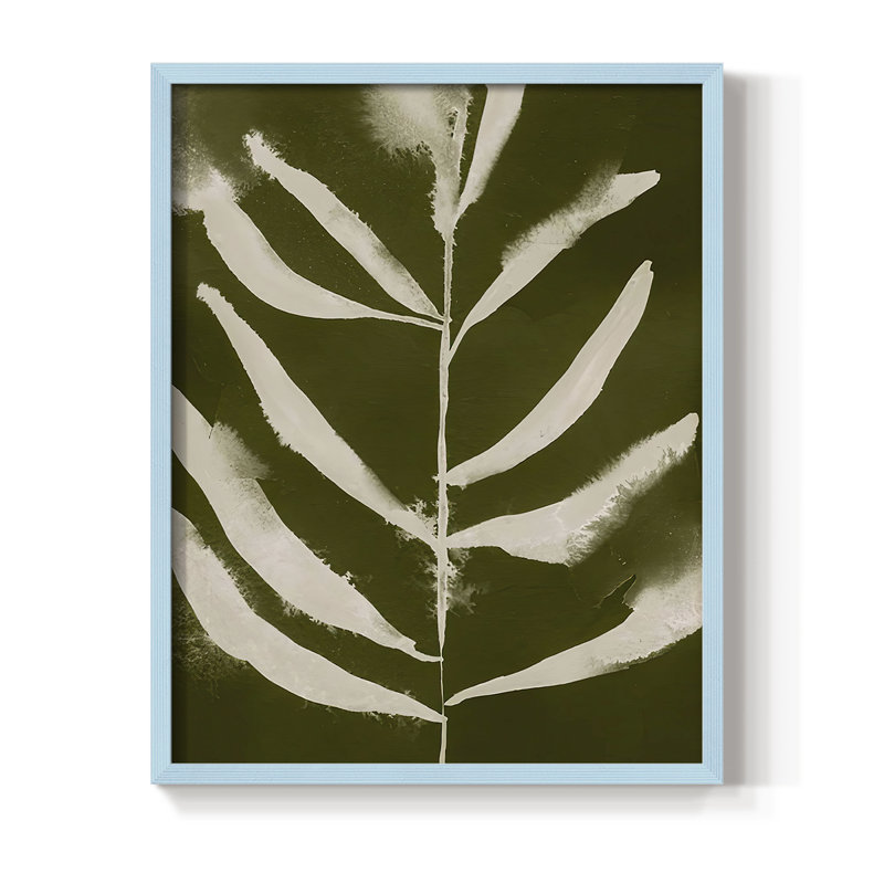 «Organic Bloom II», reproduction encadrée - bois massif, H 15 po x l 12 po, Bleu