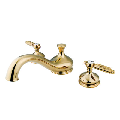 Kingston Brass Georgian Two-Handle 3-Hole Deck Mount Roman Tub Faucet