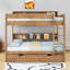 Lit superposé en bois avec lit gigogne simple, tablettes et garde-corps-1150661132-1150661130