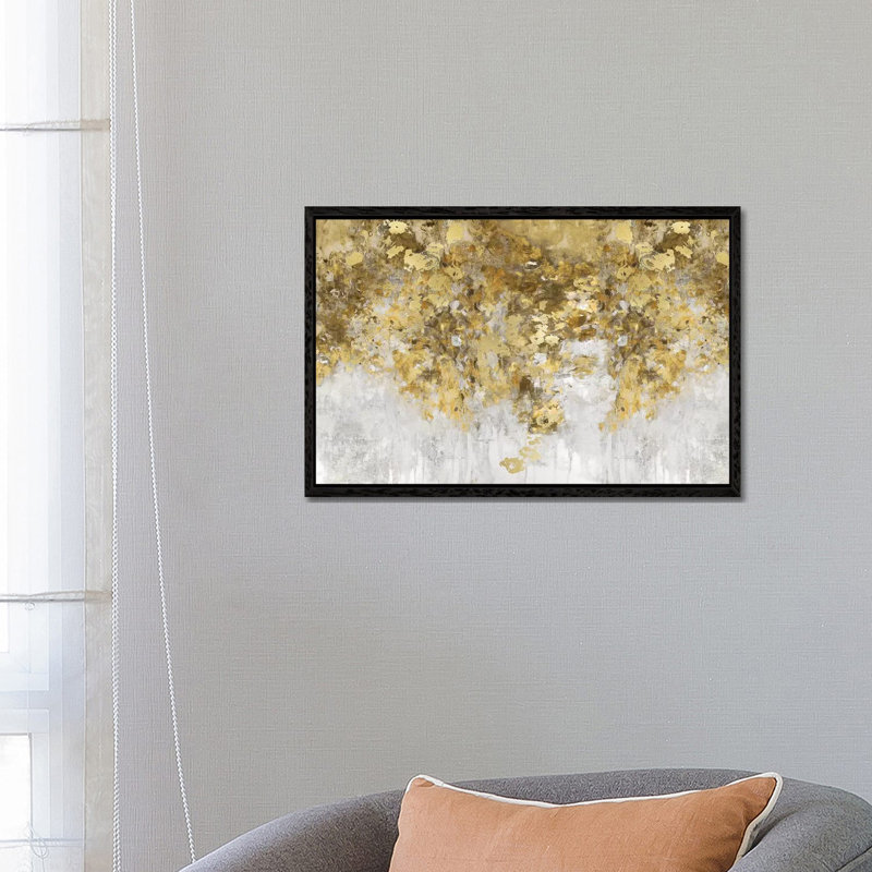 Charmed Amber & Gold by Nikki Robbins - Painting on Canvas, 66.04 cm H x 45.72 cm W, Black Framed