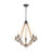 5 - Light Farmhouse Hemp Rope Wooden Chandelier