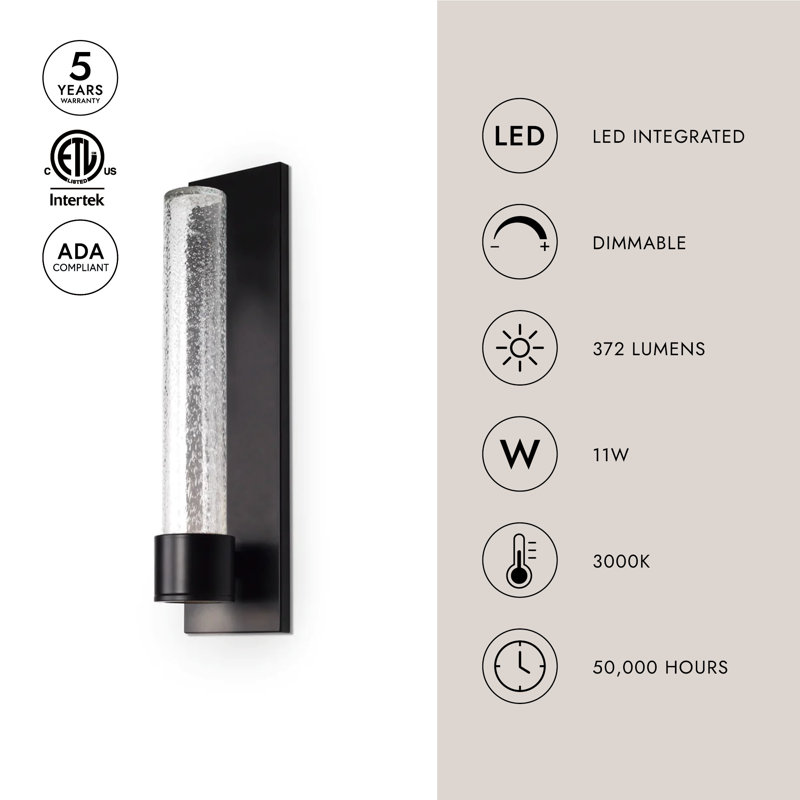 1 - Light LED Outdoor Armed Sconce