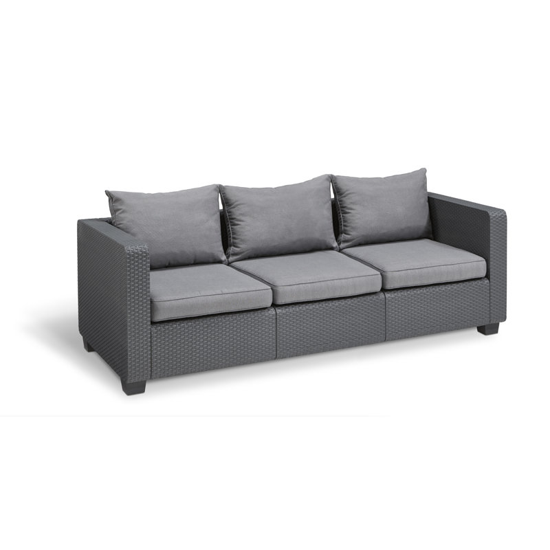 Canapé de patio avec coussins sunbrella Halloran, Gris