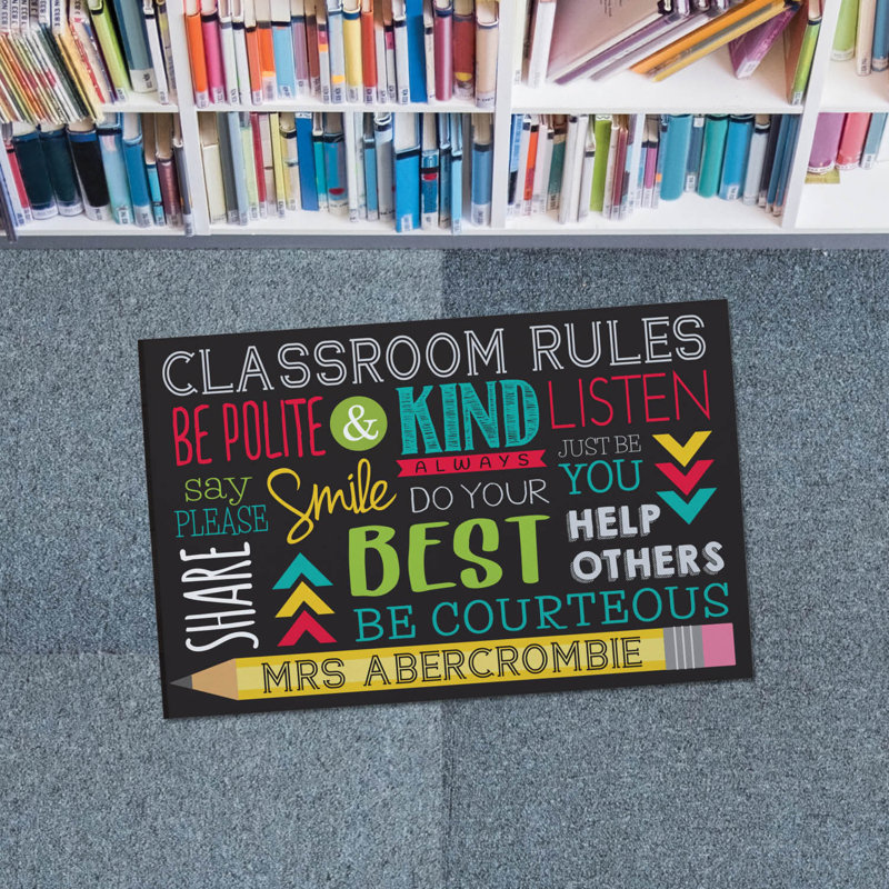 Paillasson personnalisé Classroom Rules, H 0,13 po x l 18 po x P 27 po